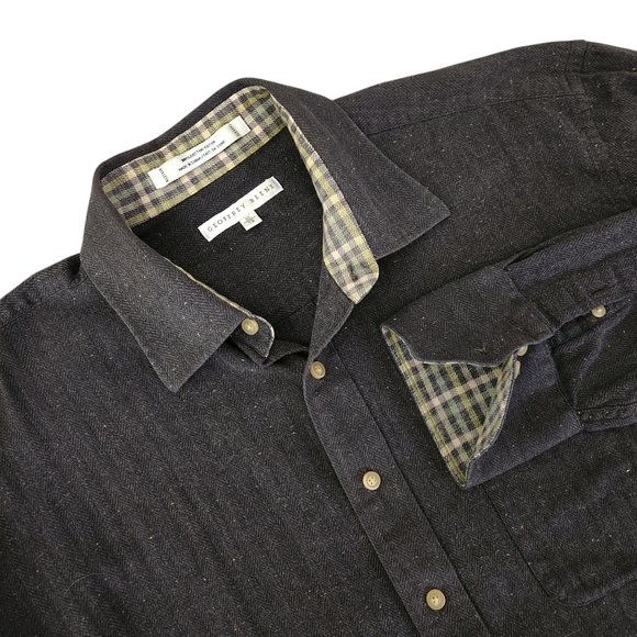 GEOFFREY BEENE men's button down long sleeve shirt gray 100% cotton XL - Picture 1 of 12